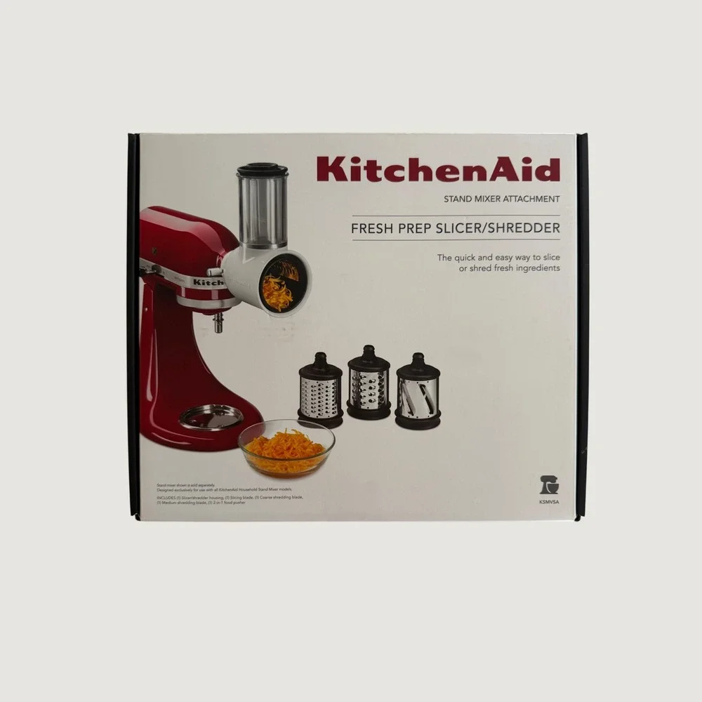 KitchenAid Fresh Prep Slicer Shredder Mixer Attachment White 3 Blades - Open Box